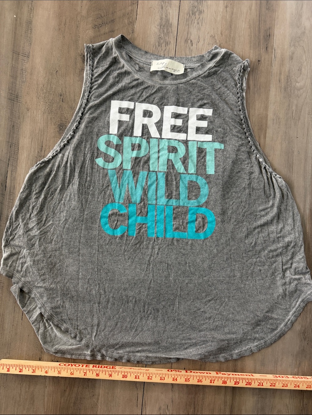 Vintage Havana XL Free Spirit Wild Child Girls' Gray Graphic Tank Top Coverup